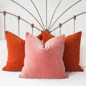 Woven Nook Dusty Rose Velvet Pillow Cover